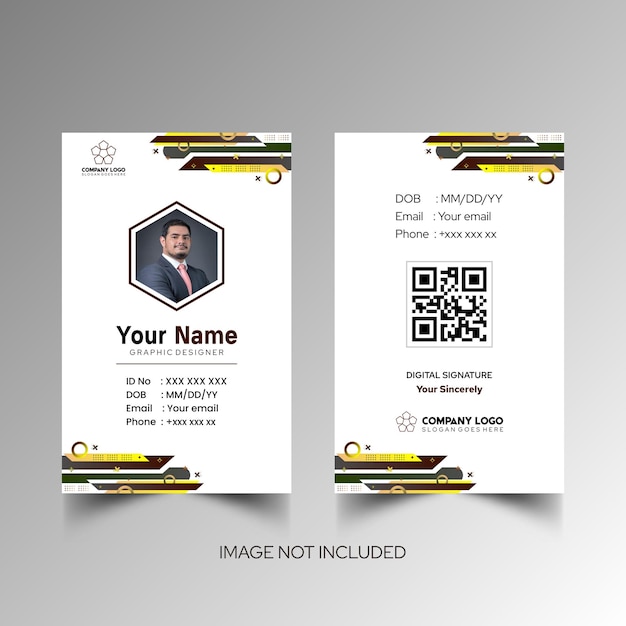 Modelo de diseño simple de nombre y tarjeta de identificación 9