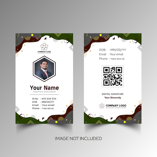Modelo de diseño simple de nombre y tarjeta de identificación 9