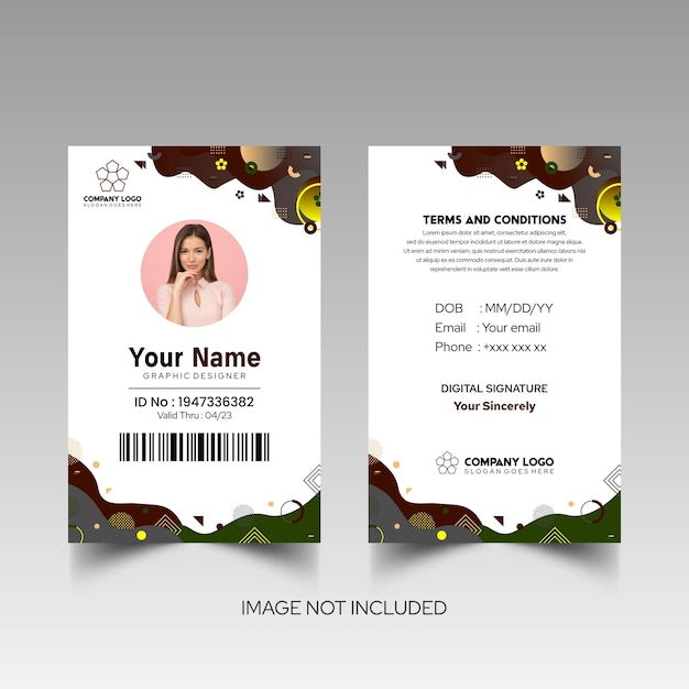 Modelo de diseño simple de nombre y tarjeta de identificación 9