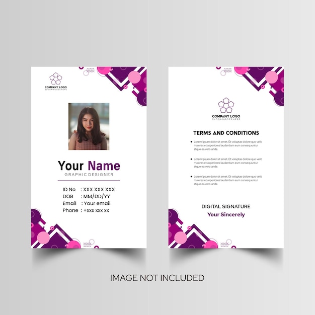 Modelo de diseño simple de nombre y tarjeta de identificación 9