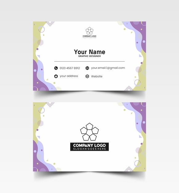 Modelo de diseño simple de nombre y tarjeta de identificación 9