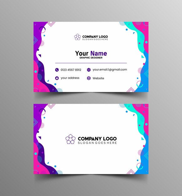 Modelo de diseño simple de nombre y tarjeta de identificación 9