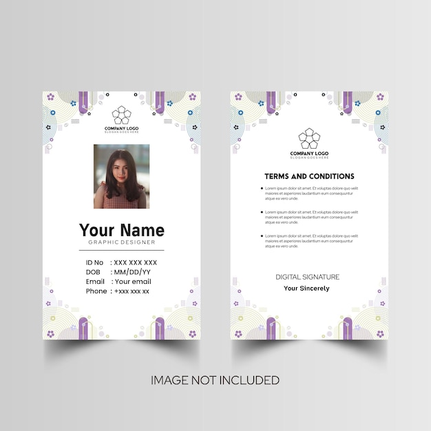 Modelo de diseño simple de nombre y tarjeta de identificación 9