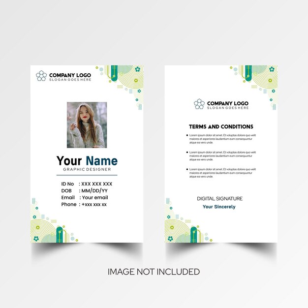 Modelo de diseño simple de nombre y tarjeta de identificación 9