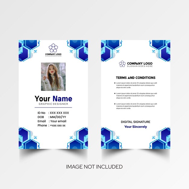 Modelo de diseño simple de nombre y tarjeta de identificación 9