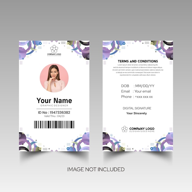 Modelo de diseño simple de nombre y tarjeta de identificación 9