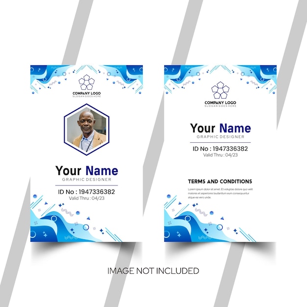 Modelo de diseño simple de nombre y tarjeta de identificación