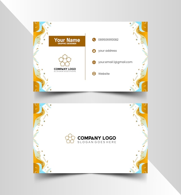 Modelo de diseño simple de nombre y tarjeta de identificación