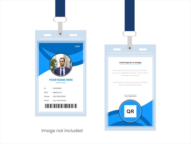 Modelo de diseño de tarjeta de identidad moderna Diseño de tarjeta de identificación de empleado Diseño vectorial