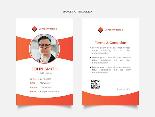 Modelo de diseño de tarjeta de identificación moderna para la identidad corporativa Diseño de tarjeta de identidad de empleado profesional