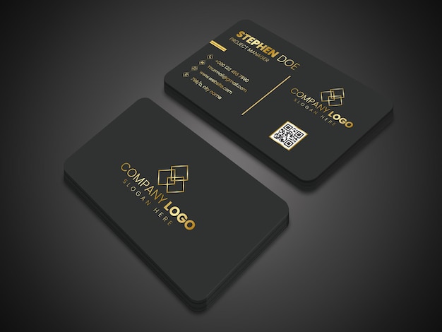 Modelo de diseño de tarjeta de visita profesional de oro moderno