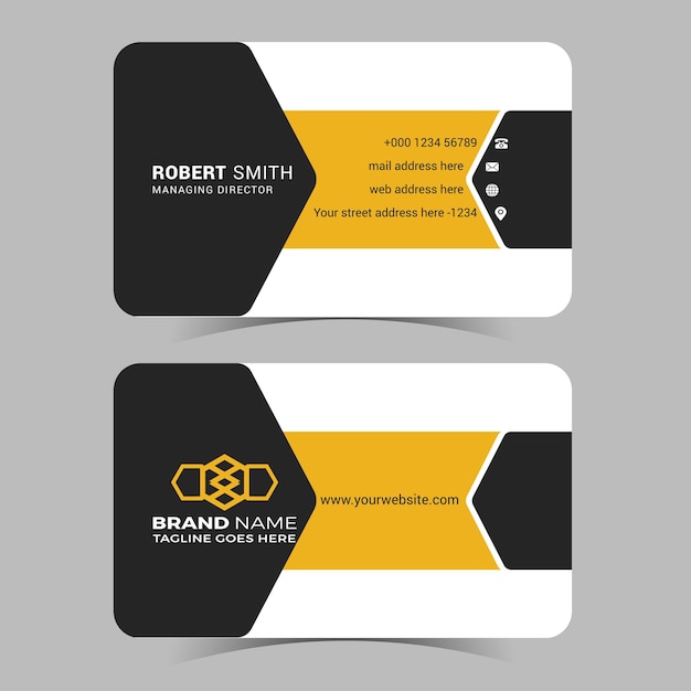 Modelo de diseño de tarjetas de visita creativas profesionales modernas