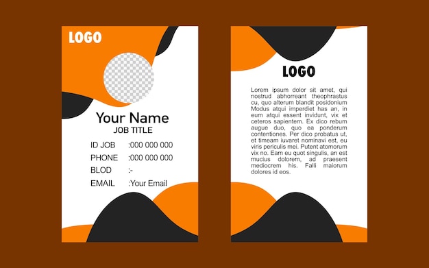 Modelo de diseño de tarjetas de visita modernas naranja y negra