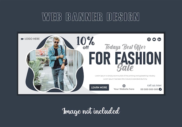 Modelo de diseño vectorial de banner de moda moderno