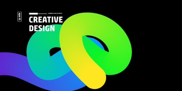 Modelo de diseño vectorial creativo de formas abstractas y coloridas