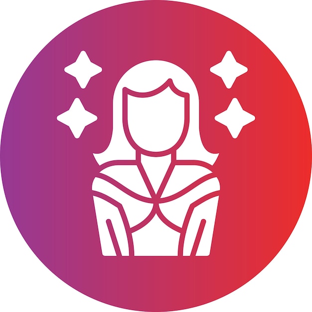 Modelo de diseño vectorial Estilo de icono femenino