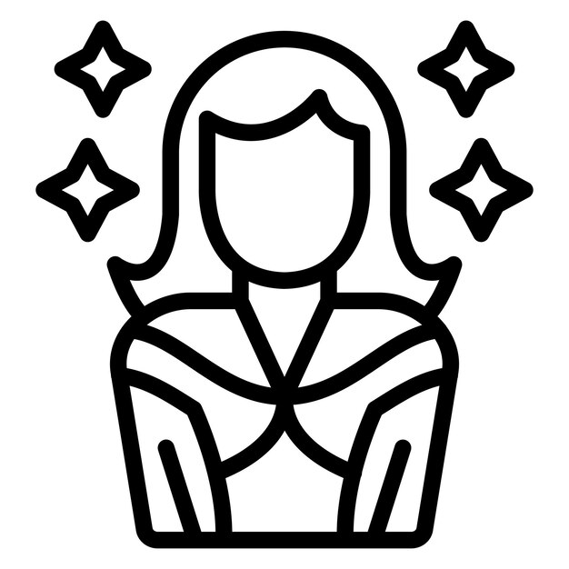 Modelo de diseño vectorial Estilo de icono femenino