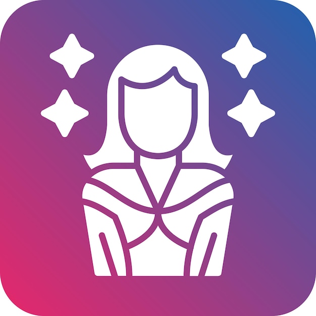 Modelo de diseño vectorial Estilo de icono femenino