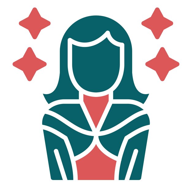 Modelo de diseño vectorial Estilo de icono femenino