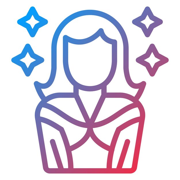 Modelo de diseño vectorial Estilo de icono femenino