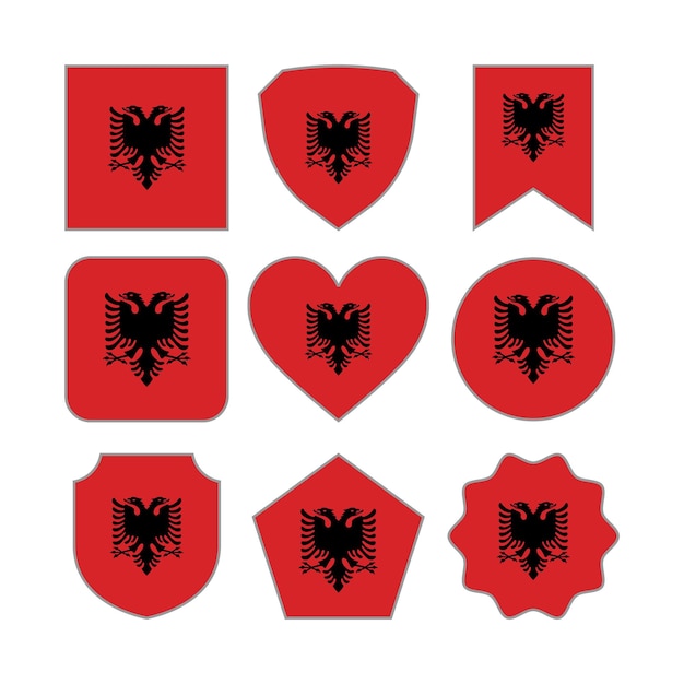 Vector modelo de diseño vectorial de formas abstractas modernas de la bandera de albania