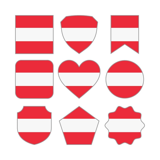 Modelo de diseño vectorial de formas abstractas modernas de la bandera de Austria