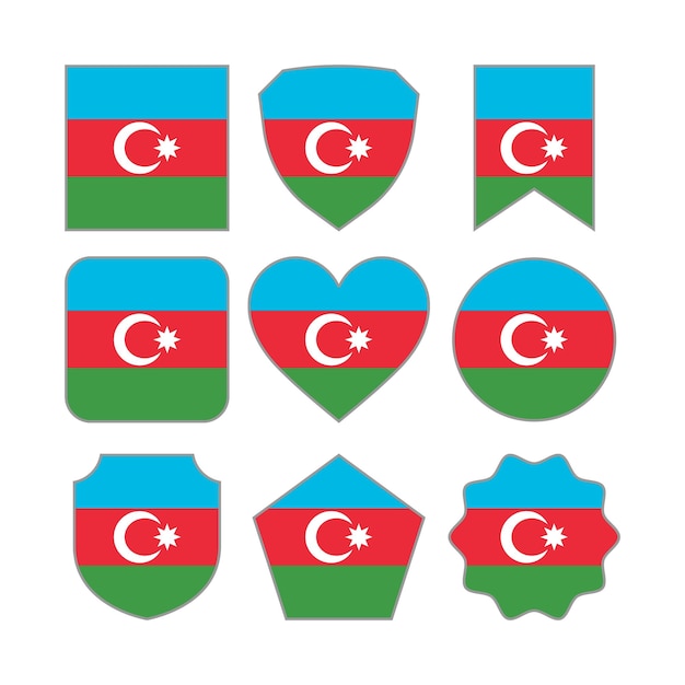 Modelo de diseño vectorial de formas abstractas modernas de la bandera de Azerbaiyán