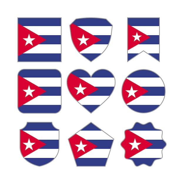 Modelo de diseño vectorial de formas abstractas modernas de la bandera de Cuba