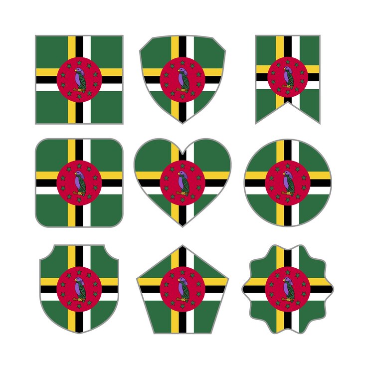 Vector modelo de diseño vectorial de formas abstractas modernas de la bandera de dominica