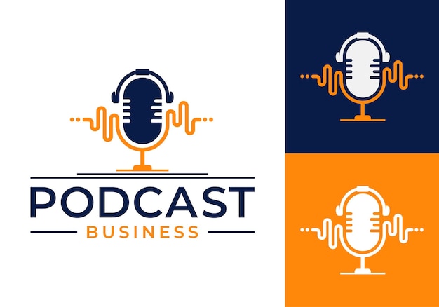 Modelo de diseño vectorial del icono del signo del registro de conversación de podcast