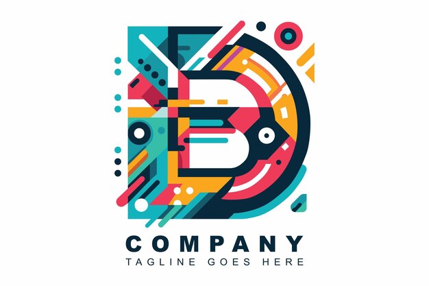 Modelo de diseño vectorial de la letra B del logotipo