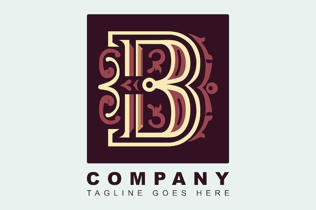 Modelo de diseño vectorial de la letra B del logotipo