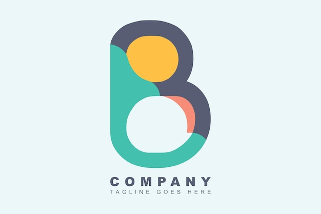 Modelo de diseño vectorial de la letra B del logotipo
