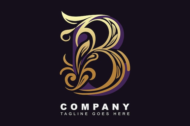 Modelo de diseño vectorial de la letra B del logotipo