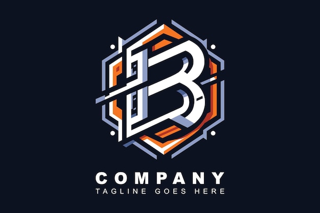 Modelo de diseño vectorial de la letra B del logotipo