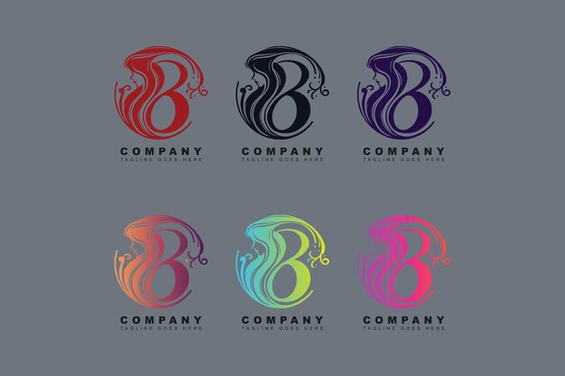 Modelo de diseño vectorial de la letra B del logotipo