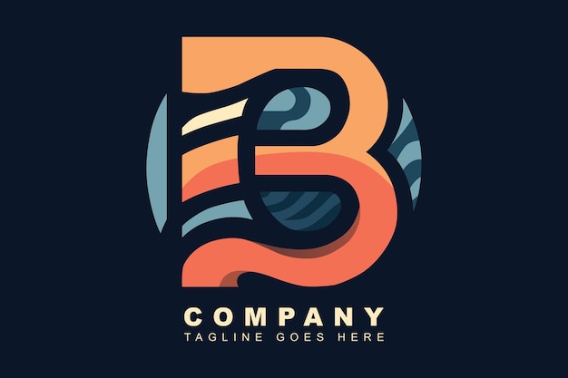 Modelo de diseño vectorial de la letra B del logotipo