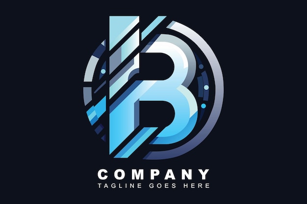 Modelo de diseño vectorial de la letra B del logotipo