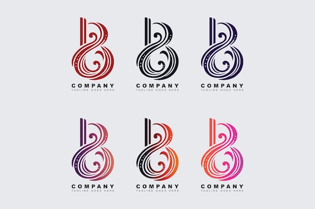 Modelo de diseño vectorial de la letra B del logotipo
