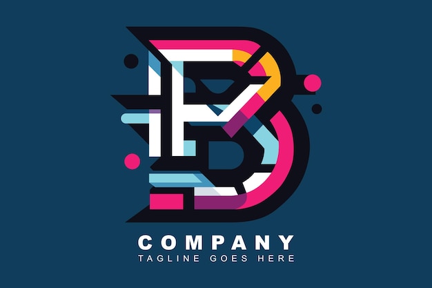 Modelo de diseño vectorial de la letra B del logotipo