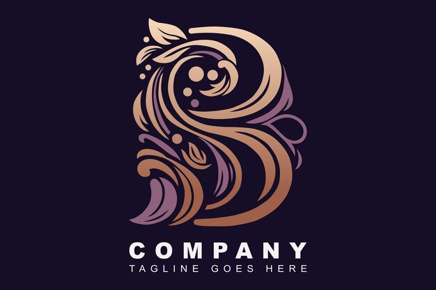 Modelo de diseño vectorial de la letra B del logotipo