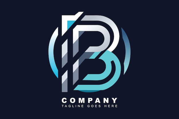 Modelo de diseño vectorial de la letra B del logotipo