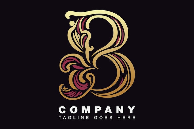 Modelo de diseño vectorial de la letra B del logotipo