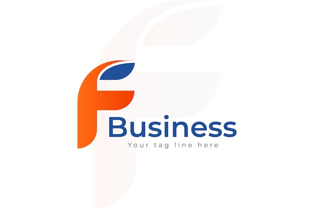 Modelo de diseño vectorial de la letra f del logotipo moderno