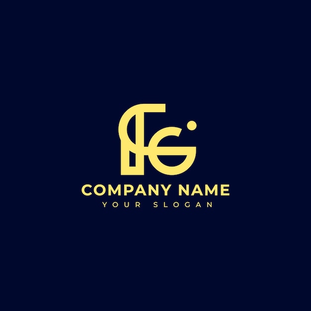 Modelo de diseño vectorial del logotipo de la letra fg moderna