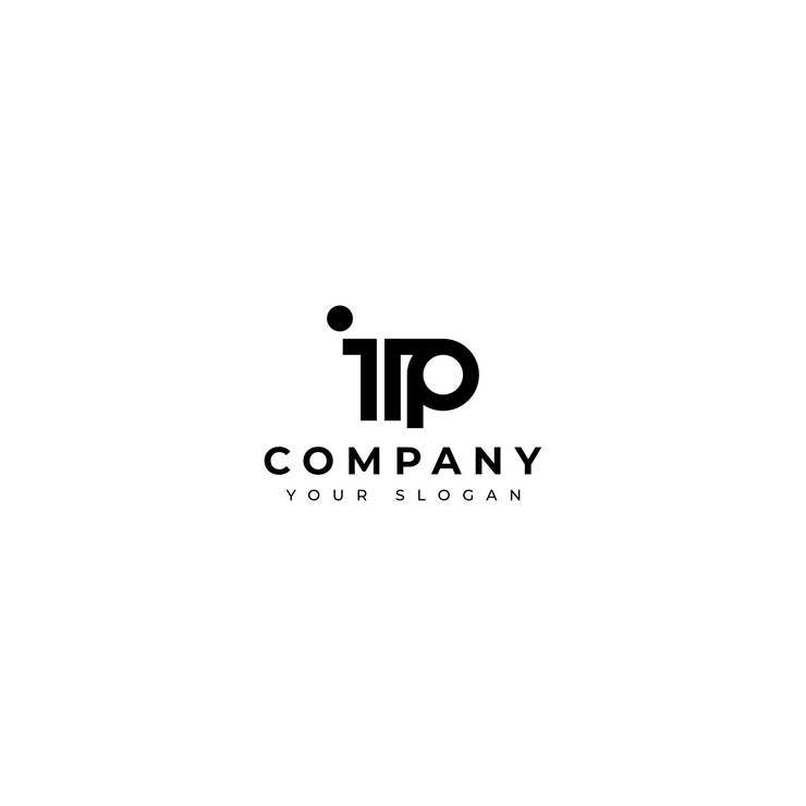 Vector modelo de diseño vectorial del logotipo de la letra ip moderna