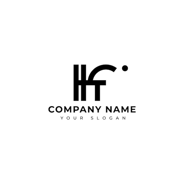 Modelo de diseño vectorial moderno de la letra hf del logotipo