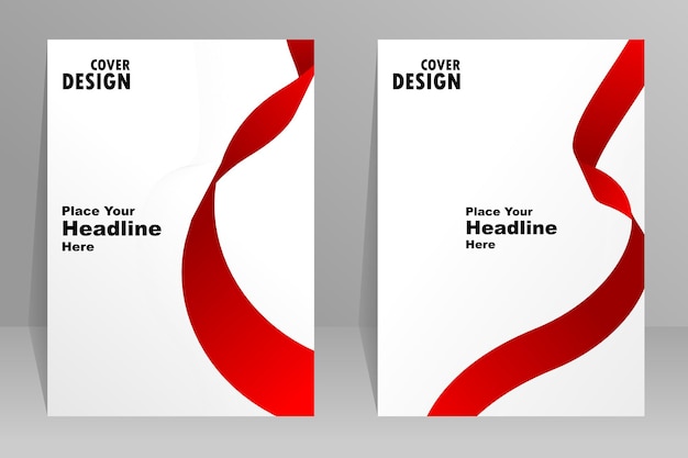 Vector modelo de diseño vectorial de portada roja folleto presentación de la revista