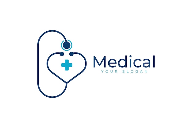 Modelo de diseño vectorial de salud de Modern Medical Love Logo