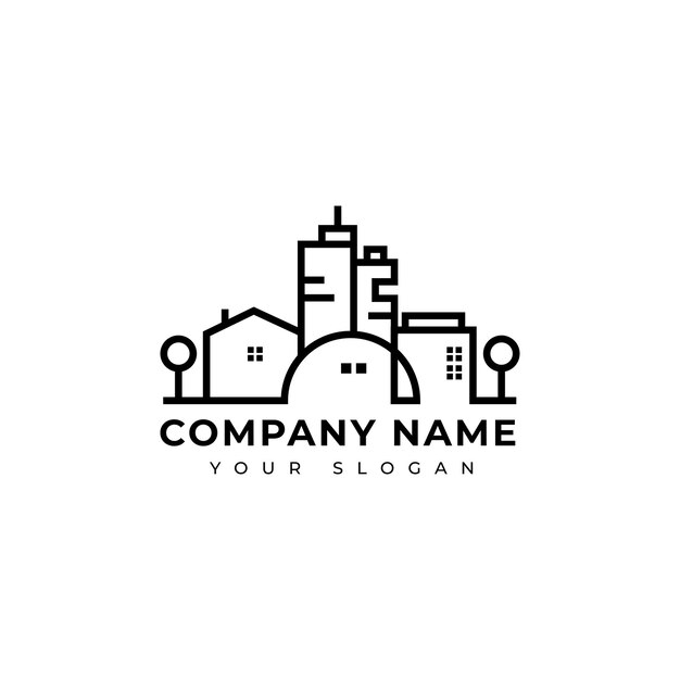Modelo de diseño vectorial sencillo y moderno de logotipos inmobiliarios